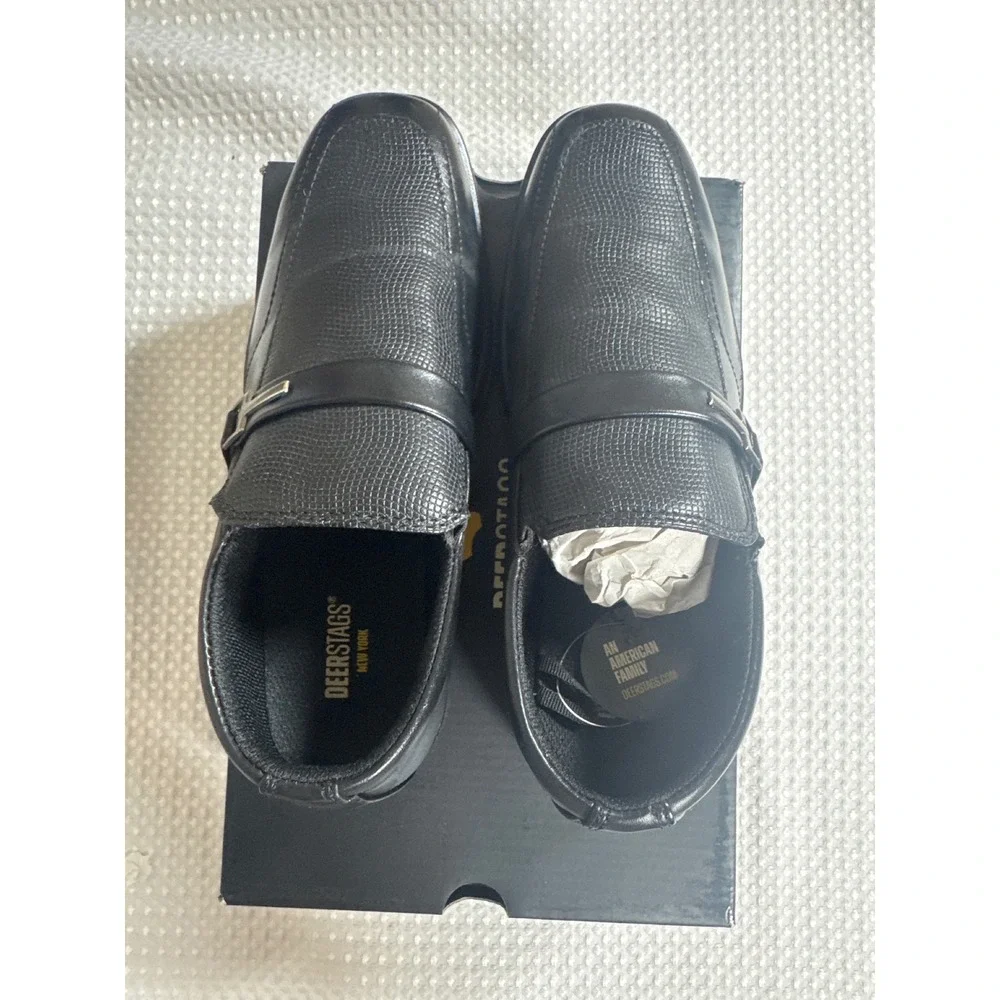 Deer Stags Loafers Boys 4M Bold Black Textured NIB